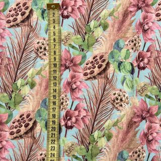 Jersey Painted flowers SNOOZY design A digital print