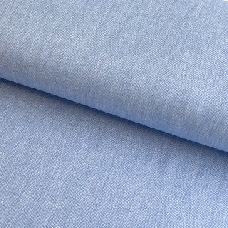 Linen cotton Fishbone light blue