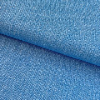 Linen cotton Fishbone cobalt