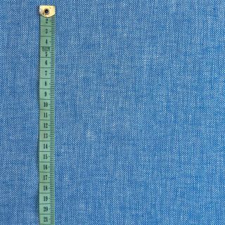 Linen cotton Fishbone cobalt