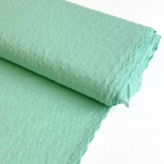 Cotton fabric Embroidery 2 side green