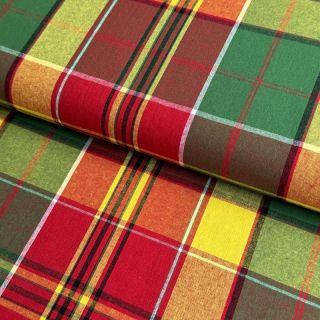 Cotton fabric Check madras dark red