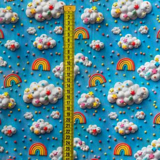 Cotton fabric Rainbow design A digital print