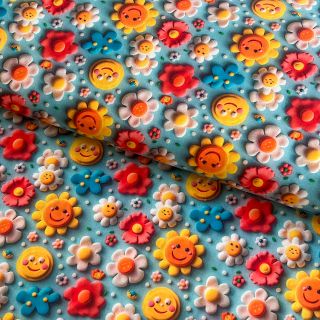 Cotton fabric Daisy digital print