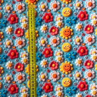 Cotton fabric Daisy digital print