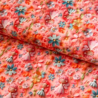 Cotton fabric Lau digital print