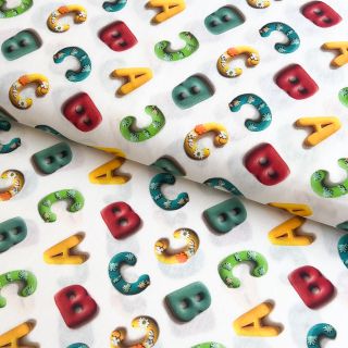 Cotton fabric Dino baby design D digital print