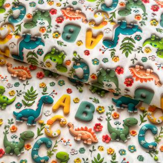 Cotton fabric Dino baby design C digital print