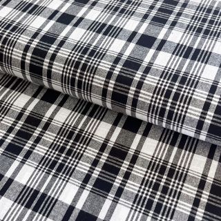 Cotton fabric Check madras black