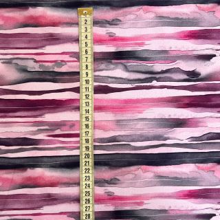 Sweat fabric Wavy stripes dark rose digital print