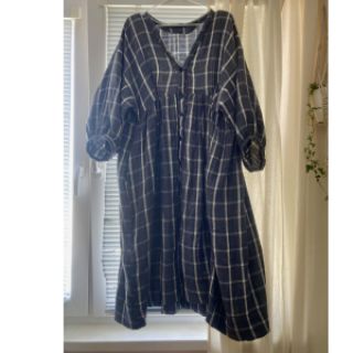 Double gauze/muslin Double sided Checks navy melange