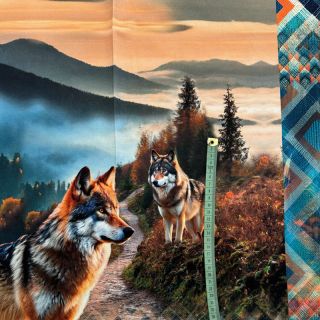 Sweat fabric Pack of Wolves PANEL digital print