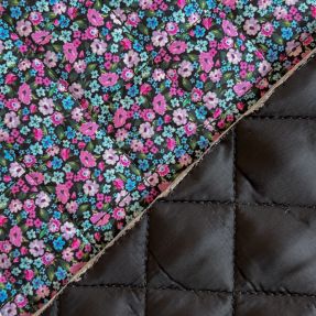 Stepped fabric Retro tossed flowie digital print