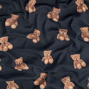 Jersey Teddy bears navy digital print ORGANIC