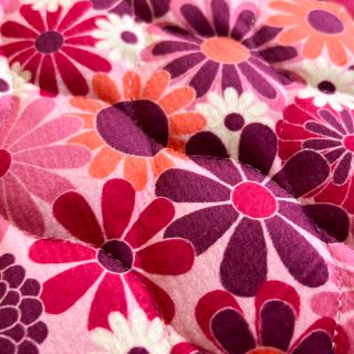 Stepped fabric VELVET Flowers fuchsia digital print