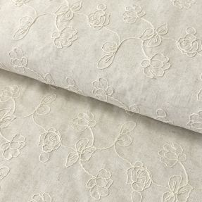 Linen viscose EMBROIDERY Climbing flowers