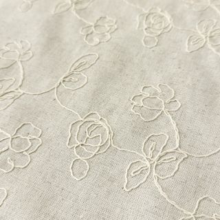 Linen viscose EMBROIDERY Climbing flowers