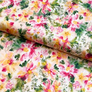 Viscose SATIN Garden digital print