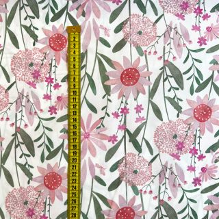 Cotton fabric Meadow white digital print