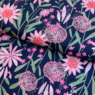 Cotton fabric Meadow navy digital print