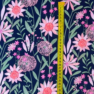 Cotton fabric Meadow navy digital print