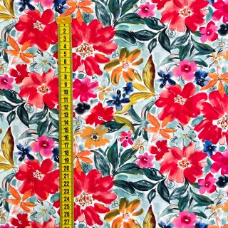 Viscose RADIANCE Gentle flowers red digital print