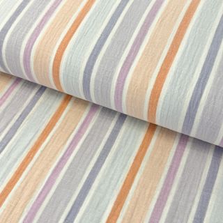 Double gauze/muslin YARN DYED MULTI Stripes lilac orange