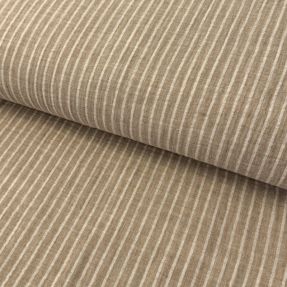 Double gauze/muslin YARN DYED Stripes taupe