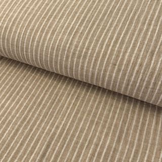 Double gauze/muslin YARN DYED Stripes taupe