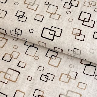 Linen viscose FOIL Graphic bronze