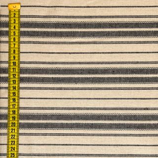 Linen viscose Doubled stripes black