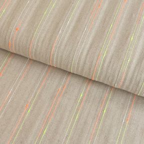 Linen viscose NEON stripe multicolour