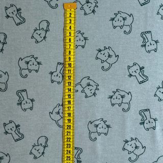 Cotton fabric FLANNEL Cats mint