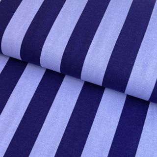 Cotton fabric FLANNEL Stripes cobalt