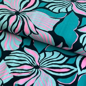 Viscose ECOVERO Florals petrol digital print