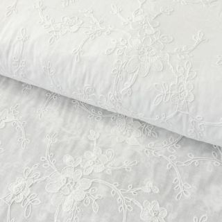 Cotton fabric Embroidery Zara white