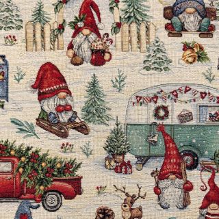 Decoration fabric GOBELIN PREMIUM Tomte Jolly Holiday