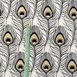 Decoration fabric jacquard Peacock Feather Deco metallic deluxe