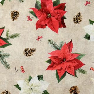 Decoration fabric Classic Poinsettia Flower digital print