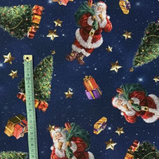 Decoration fabric Classic Santa Scene digital print