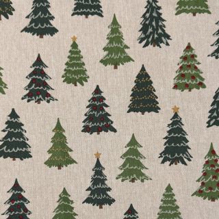 Decoration fabric Linenlook Xmas Pine Tree