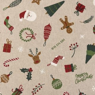 Decoration fabric Linenlook Xmas Decoration Mix