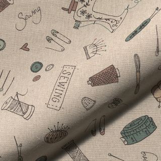 Decoration fabric Linenlook Sewing Doodle Craft