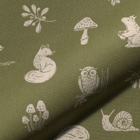 Decoration fabric Linenlook Forest Animal Scene