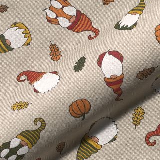 Decoration fabric Linenlook Tomte Falling Leaves