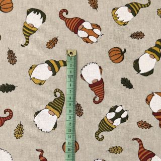 Decoration fabric Linenlook Tomte Falling Leaves