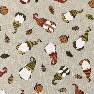 Decoration fabric Linenlook Tomte Falling Leaves