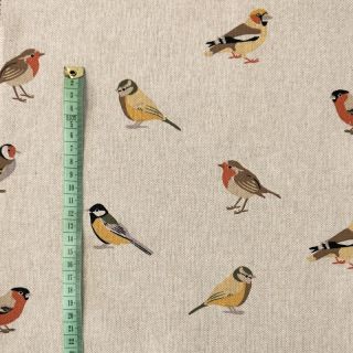 Decoration fabric Linenlook Tiny Garden Birds