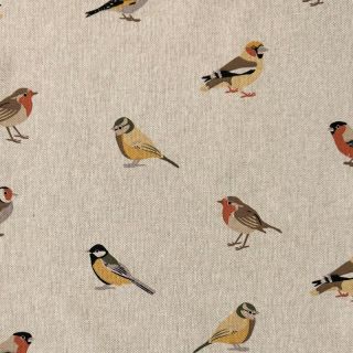 Decoration fabric Linenlook Tiny Garden Birds