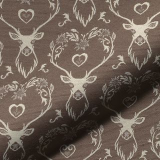 Decoration fabric jacquard DOUBLE FACE Landhaus Deer Heart taupe